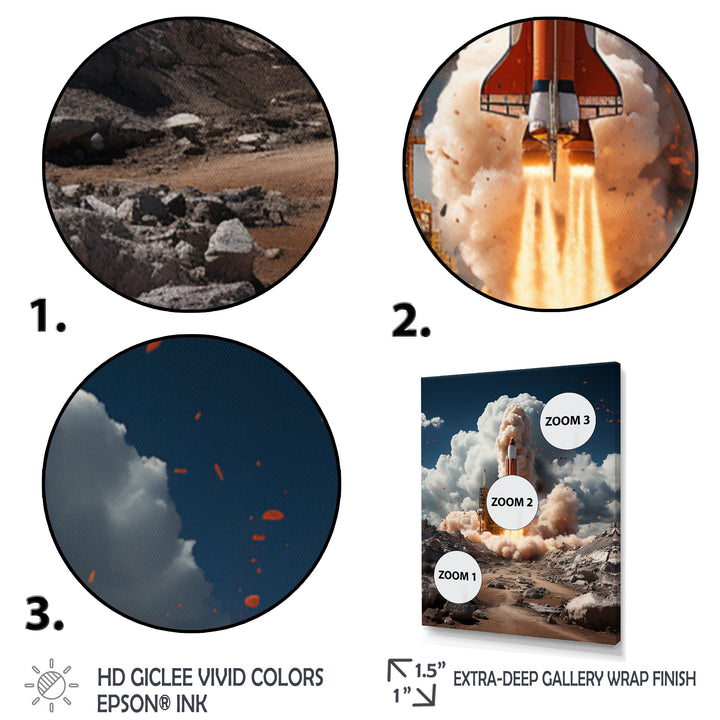 Rocketship Ambition To Space - Rocketship Canvas Wall Art