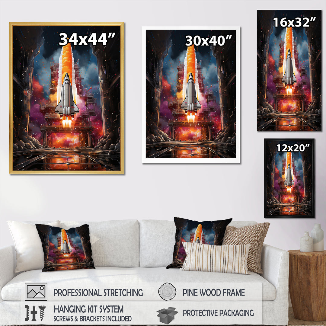 Rocketship Rhythm I - Rocketship Canvas Wall Art