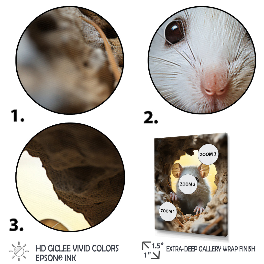 Cute White Rodent - Rodent Bedroom Wall Art
