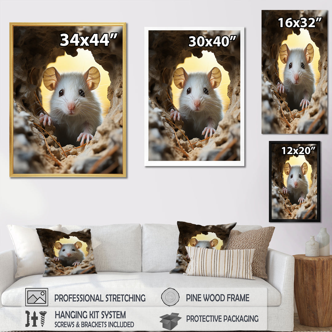Cute White Rodent - Rodent Bedroom Wall Art