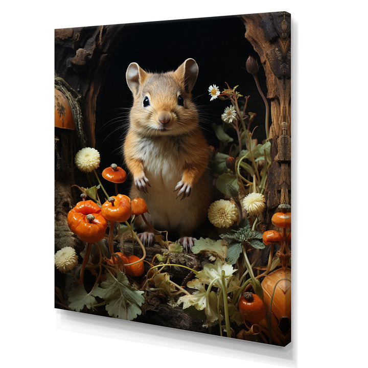 Cute Rodent In Flowers - Rodent Wall Decor