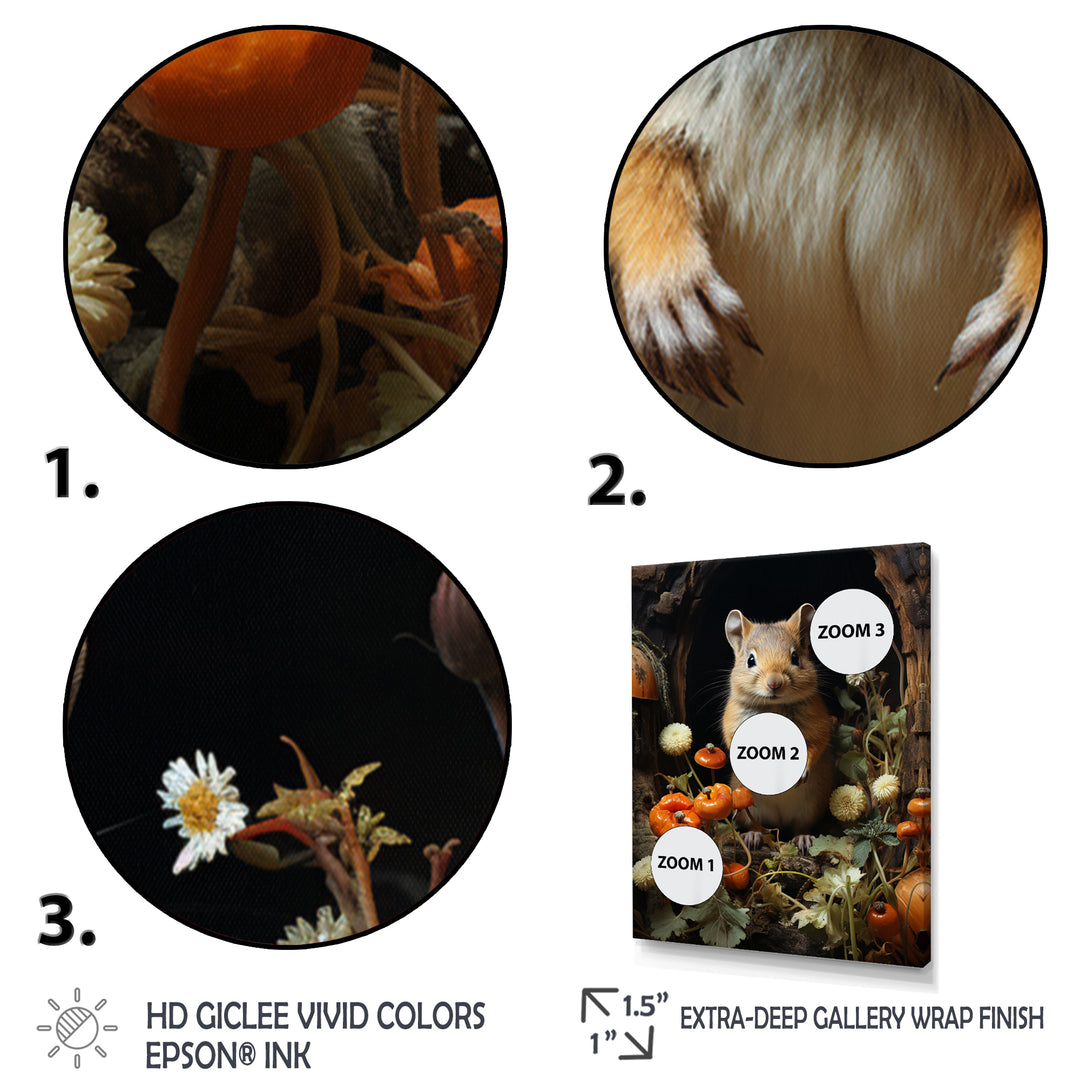 Cute Rodent In Flowers - Rodent Wall Decor