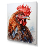 Abstract Rooster Portrait - Rooster Framed Canvas Art