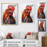 Abstract Rooster Portrait - Rooster Framed Canvas Art