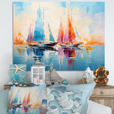 Sailboat Abstract Coastal Symphony I - Boat Sailing Canvas Wall Art