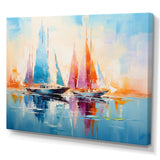 Sailboat Abstract Coastal Symphony I - Boat Sailing Canvas Wall Art