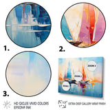 Sailboat Abstract Coastal Symphony I - Boat Sailing Canvas Wall Art