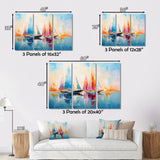 Sailboat Abstract Coastal Symphony I - Boat Sailing Canvas Wall Art