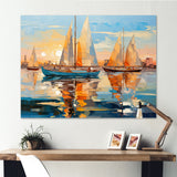 Sailboat Abstract Flotilla I - Boat Sailing Canvas Wall Art
