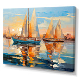Sailboat Abstract Flotilla I - Boat Sailing Canvas Wall Art