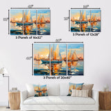 Sailboat Abstract Flotilla I - Boat Sailing Canvas Wall Art