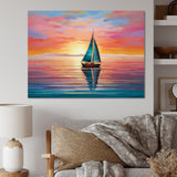 Sailboat Abstract Horizon I - Boat Sailing Canvas Wall Art