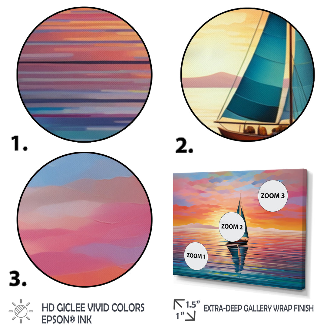 Sailboat Abstract Horizon I - Boat Sailing Canvas Wall Art