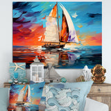 Sailboat Abstract Maritime I - Boat Sailing Canvas Wall Art