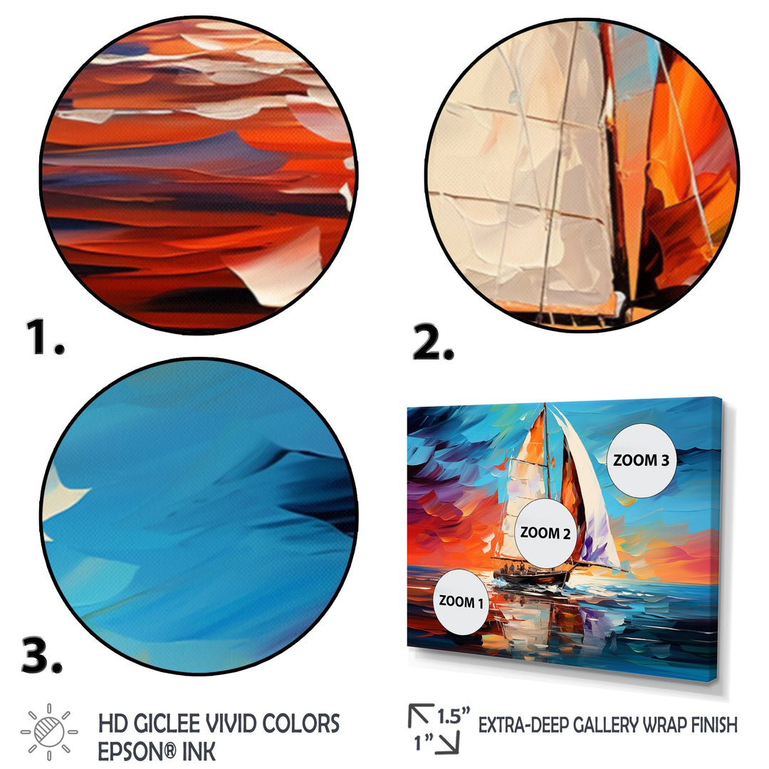 Sailboat Abstract Maritime I - Boat Sailing Canvas Wall Art