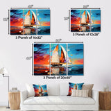 Sailboat Abstract Maritime I - Boat Sailing Canvas Wall Art