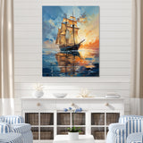 Sailboat Abstract Maritime Symphony I - Boat Sailing Canvas Wall Art