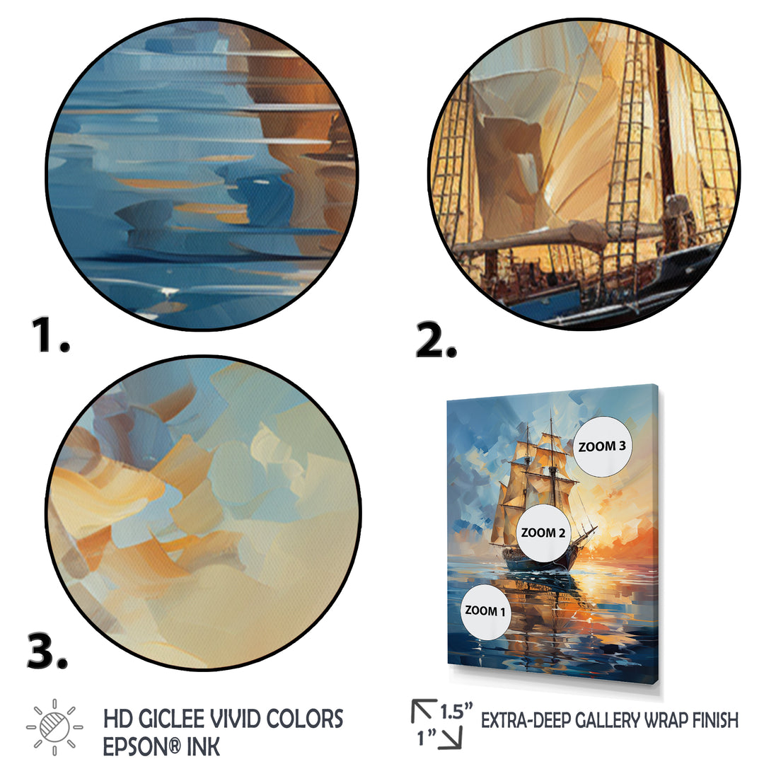 Sailboat Abstract Maritime Symphony I - Boat Sailing Canvas Wall Art