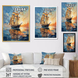 Sailboat Abstract Maritime Symphony I - Boat Sailing Canvas Wall Art