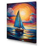 Sailboat Abstract Tides - Boat Sailing Canvas Wall Art