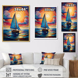 Sailboat Abstract Tides - Boat Sailing Canvas Wall Art