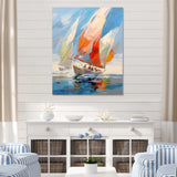 Sailboat Abstract Winds I - Transportation Canvas Wall Art