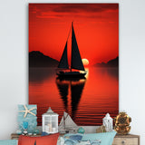 Sailboat Boat Silhouette - Boat Sailing Canvas Wall Art