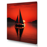 Sailboat Boat Silhouette - Boat Sailing Canvas Wall Art