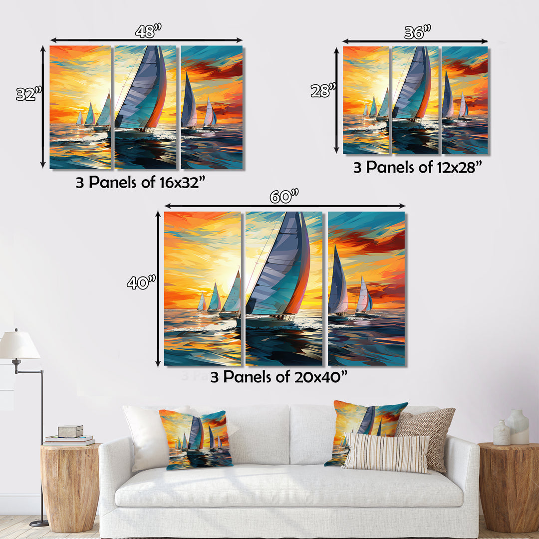 Sailboat Bold Regatta - Boat Sailing Canvas Wall Art