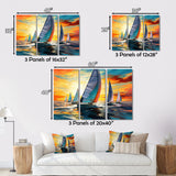 Sailboat Bold Regatta - Boat Sailing Canvas Wall Art