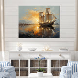 Sailboat Celestial Voyages I - Boat Sailing Canvas Wall Art
