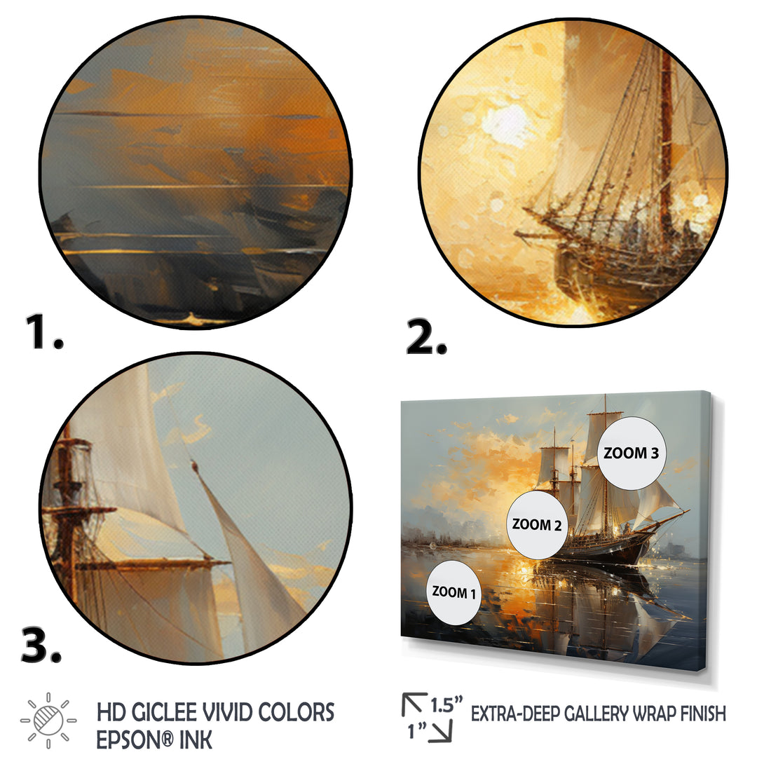 Sailboat Celestial Voyages I - Boat Sailing Canvas Wall Art