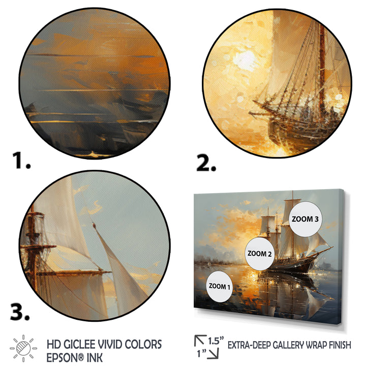 Sailboat Celestial Voyages I - Boat Sailing Canvas Wall Art