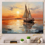 Sailboat Celestial Voyages II - Transportation Canvas Wall Art