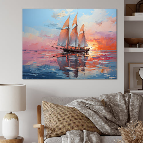 Sailboat Chromatic Sails - Boat Sailing Canvas Wall Art