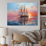 Sailboat Chromatic Sails - Boat Sailing Canvas Wall Art