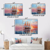 Sailboat Chromatic Sails - Boat Sailing Canvas Wall Art