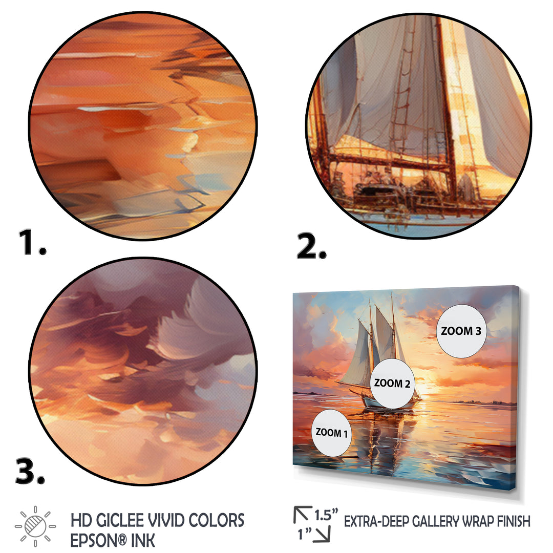 Sailboat Coastal Dreams I - Boat Sailing Canvas Wall Art