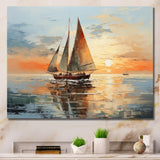 Minimalism Sailboat Rhythms I - Boat Sailing Canvas Wall Art