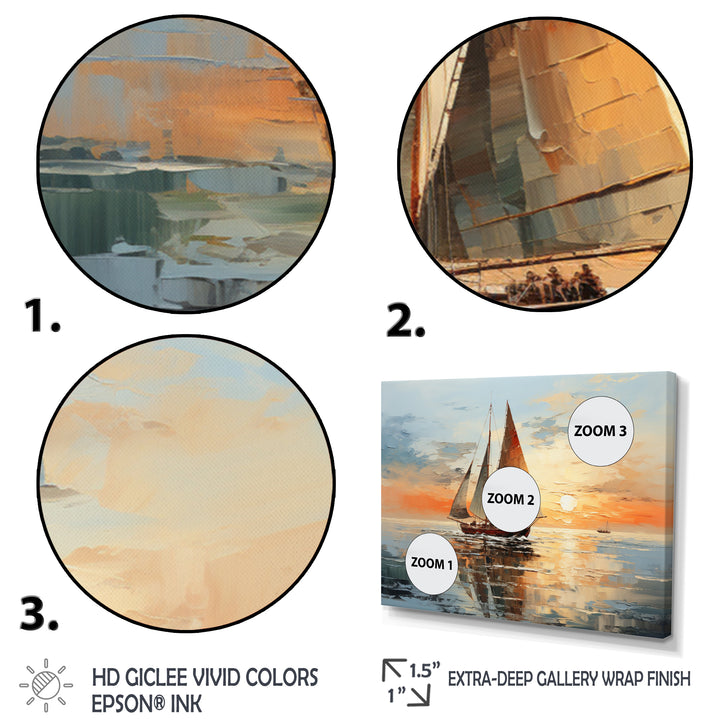 Minimalism Sailboat Rhythms I - Boat Sailing Canvas Wall Art