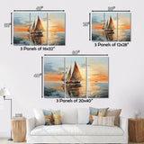 Minimalism Sailboat Rhythms I - Boat Sailing Canvas Wall Art