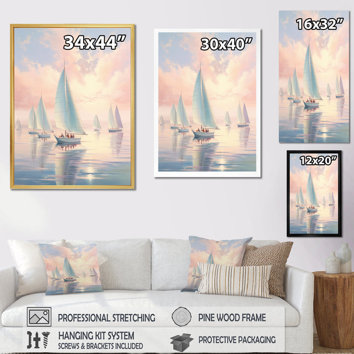 Sailboat Dreamy Regatta - Boat Sailing Canvas Wall Art