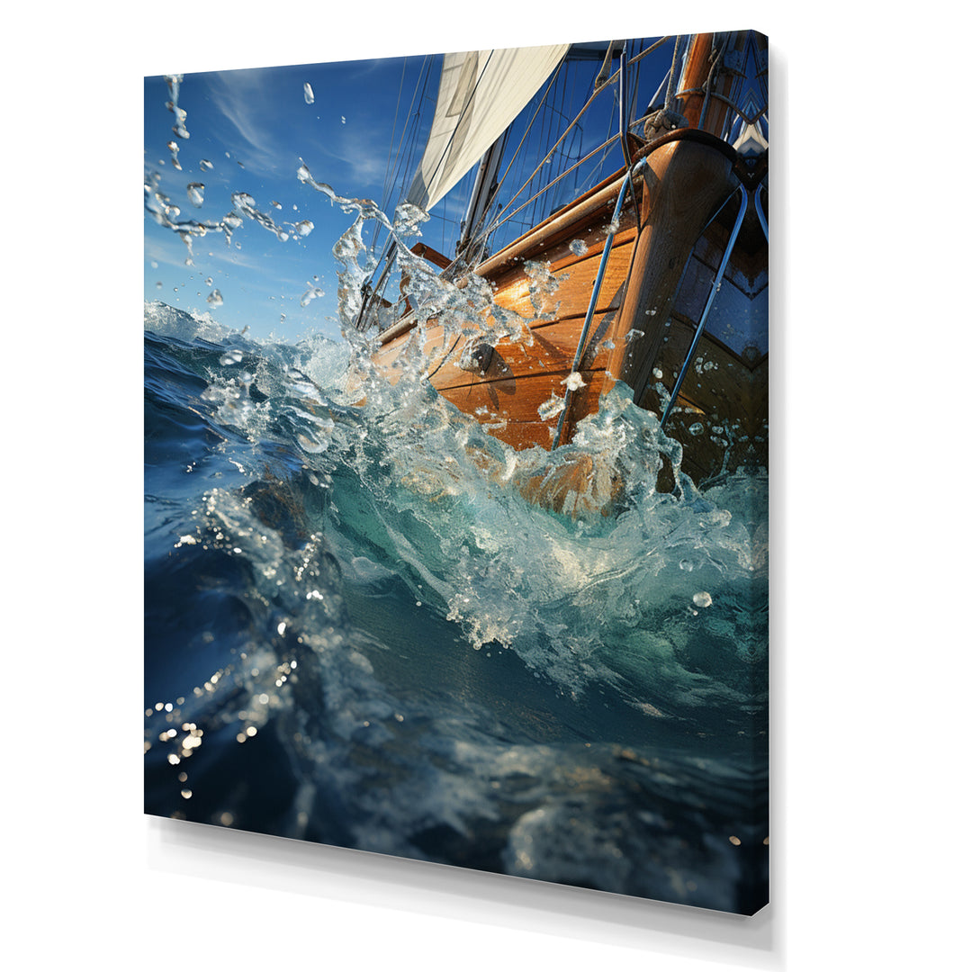 Sailboat Dynamic Contrasts - Boat Sailing Canvas Wall Art