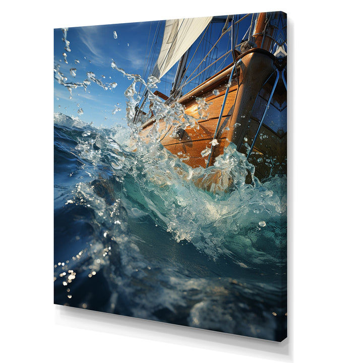 Sailboat Dynamic Contrasts - Boat Sailing Canvas Wall Art