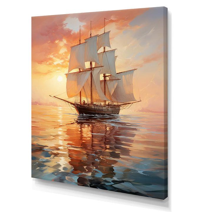 Sailboat Ethereal Waters I - Boat Sailing Canvas Wall Art