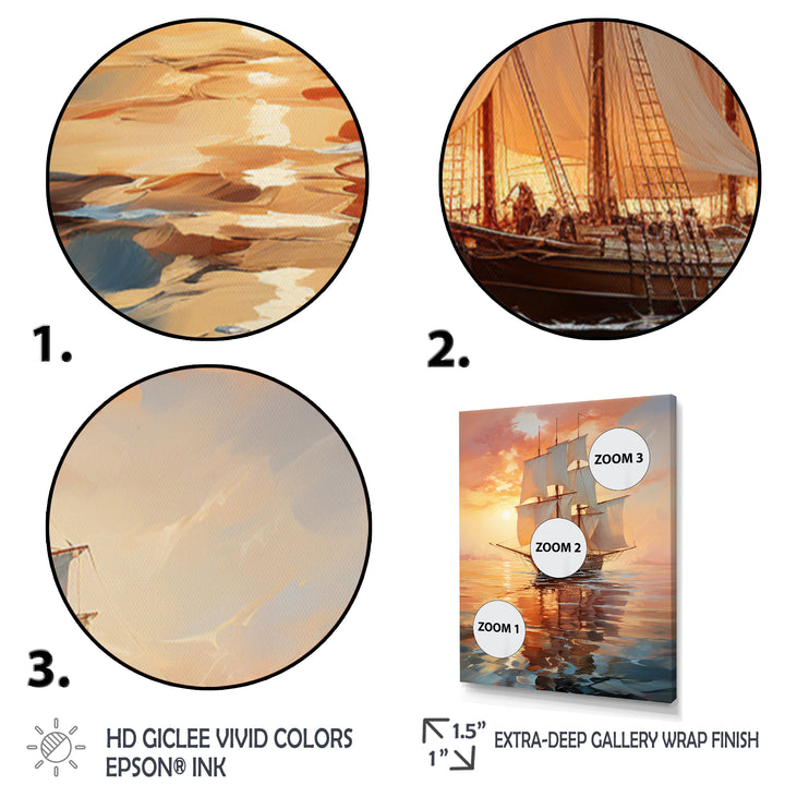 Sailboat Ethereal Waters I - Boat Sailing Canvas Wall Art