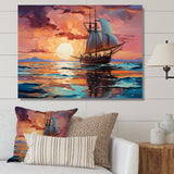Sailboat Fluid Horizons I - Boat Sailing Canvas Wall Art