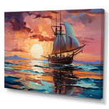 Sailboat Fluid Horizons I - Boat Sailing Canvas Wall Art