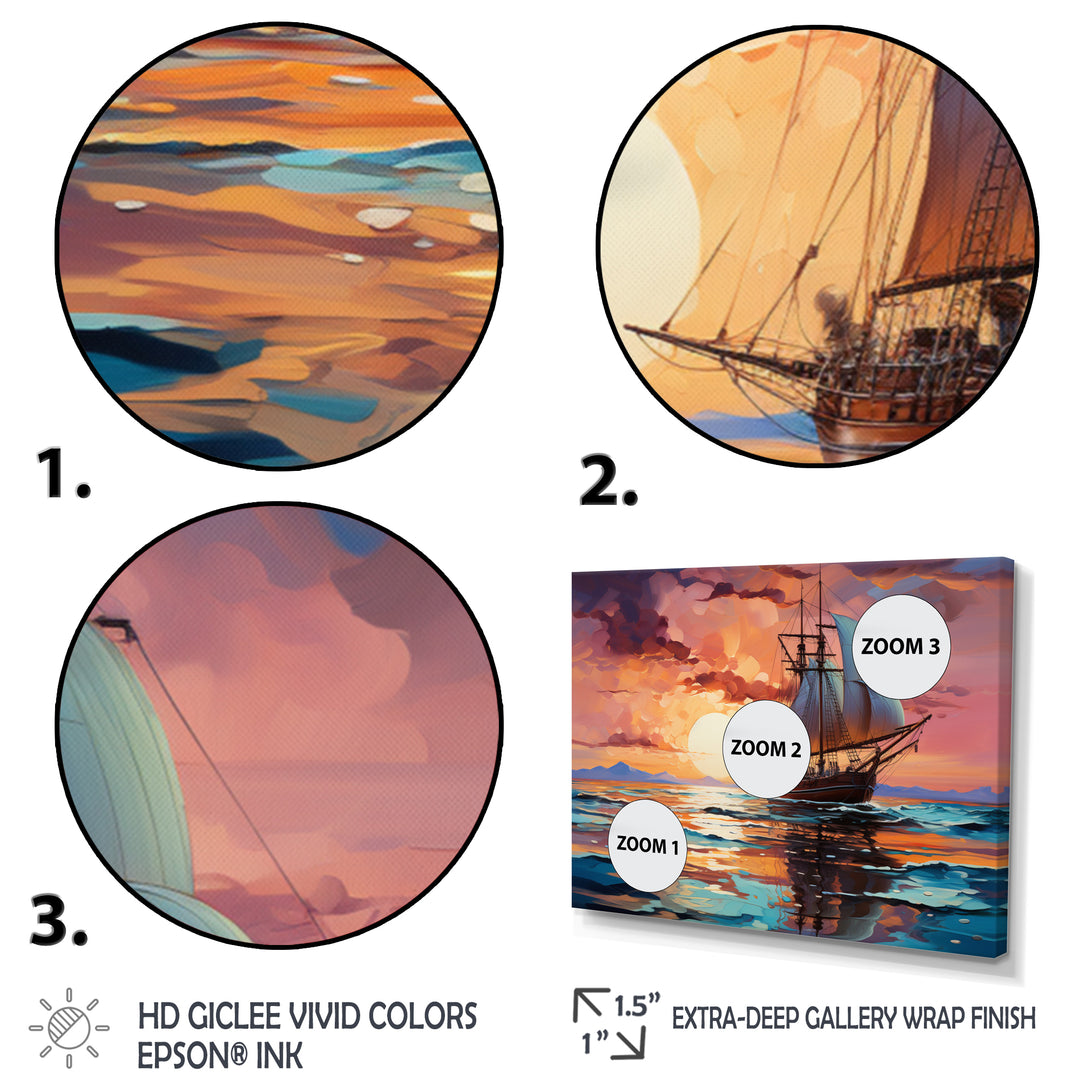 Sailboat Fluid Horizons I - Boat Sailing Canvas Wall Art