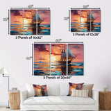 Sailboat Fluid Horizons I - Boat Sailing Canvas Wall Art